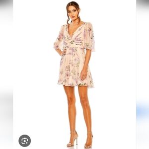 Mac Duggal floral pink mini dress Formal Party Prom Romantic NEW Size 6
